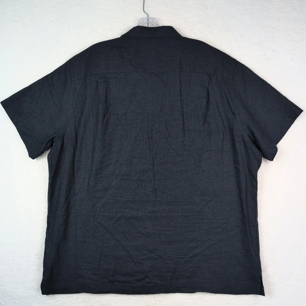 Scotch & Soda Linen Camp Collar Guayabera Button Up Shirt Size XL Navy‎ Blue